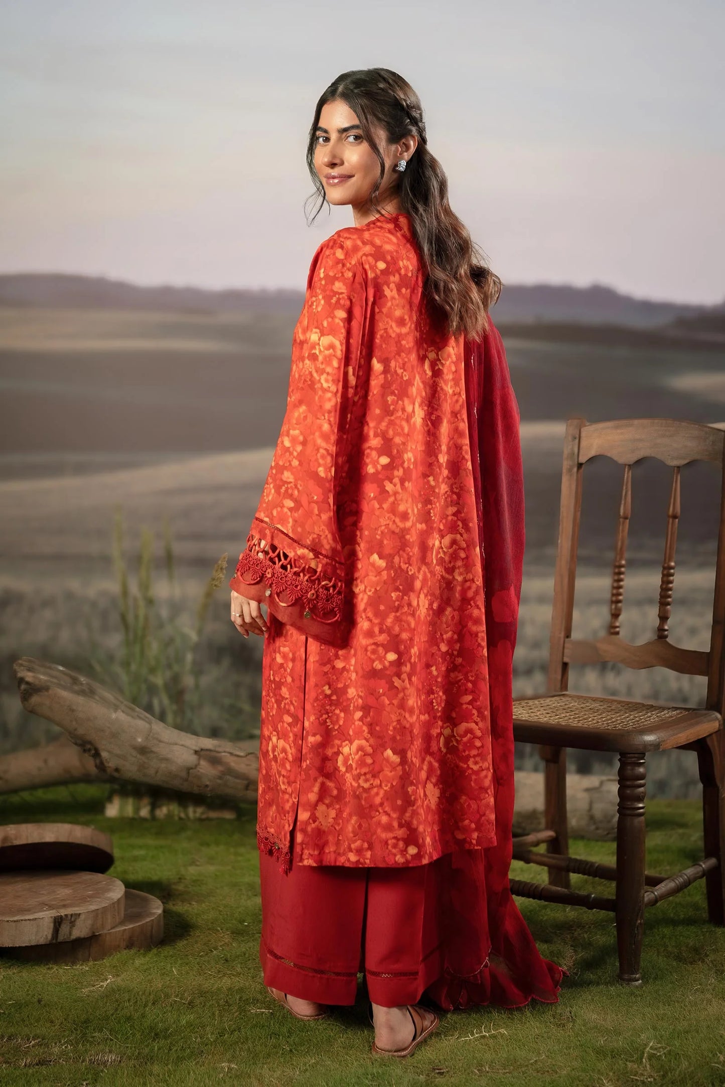 M. Basic by MARIA. B. 3 Pc Unstitched Embroidered Arabic Lawn Suit | MB-PFUS25-10B
