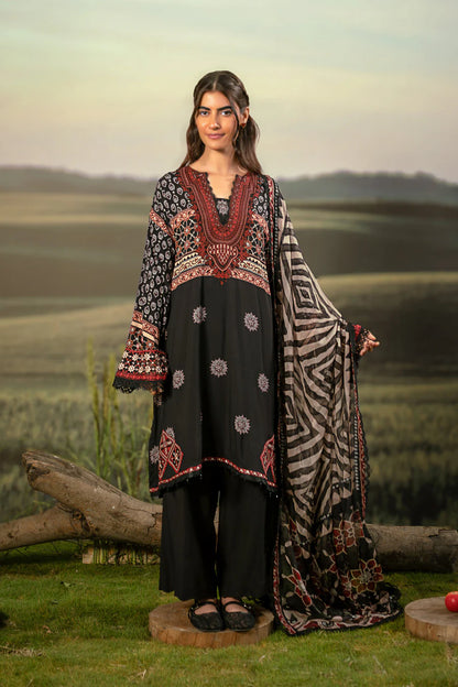 M. Basic by MARIA. B. 3 Pc Unstitched Embroidered Arabic Lawn Suit | MB-PFUS25-09A
