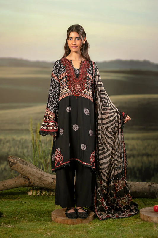 M. Basic by MARIA. B. 3 Pc Unstitched Embroidered Arabic Lawn Suit | MB-PFUS25-09A