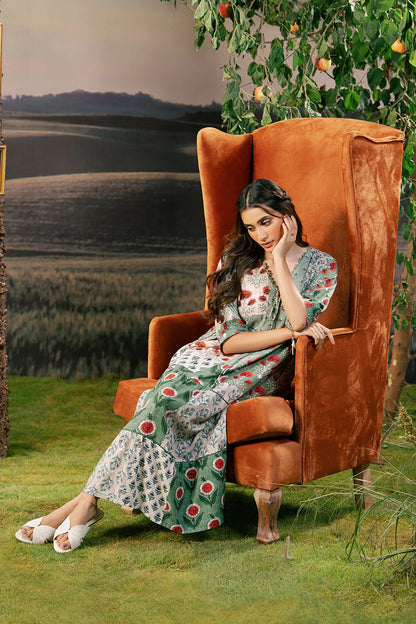 M. Basic by MARIA. B. 3 Pc Unstitched Embroidered Arabic Lawn Suit | MB-PFUS25-02B