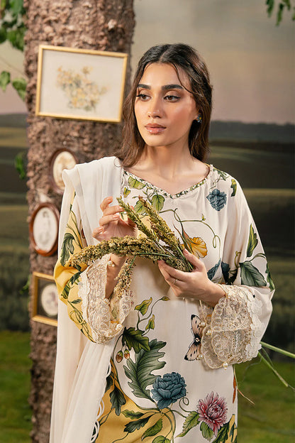 M. Basic by MARIA. B. 3 Pc Unstitched Embroidered Arabic Lawn Suit | MB-PFUS25-07A