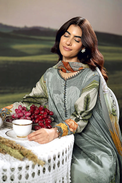 M. Basic by MARIA. B. 3 Pc Unstitched Embroidered Arabic Lawn Suit | MB-PFUS25-06A