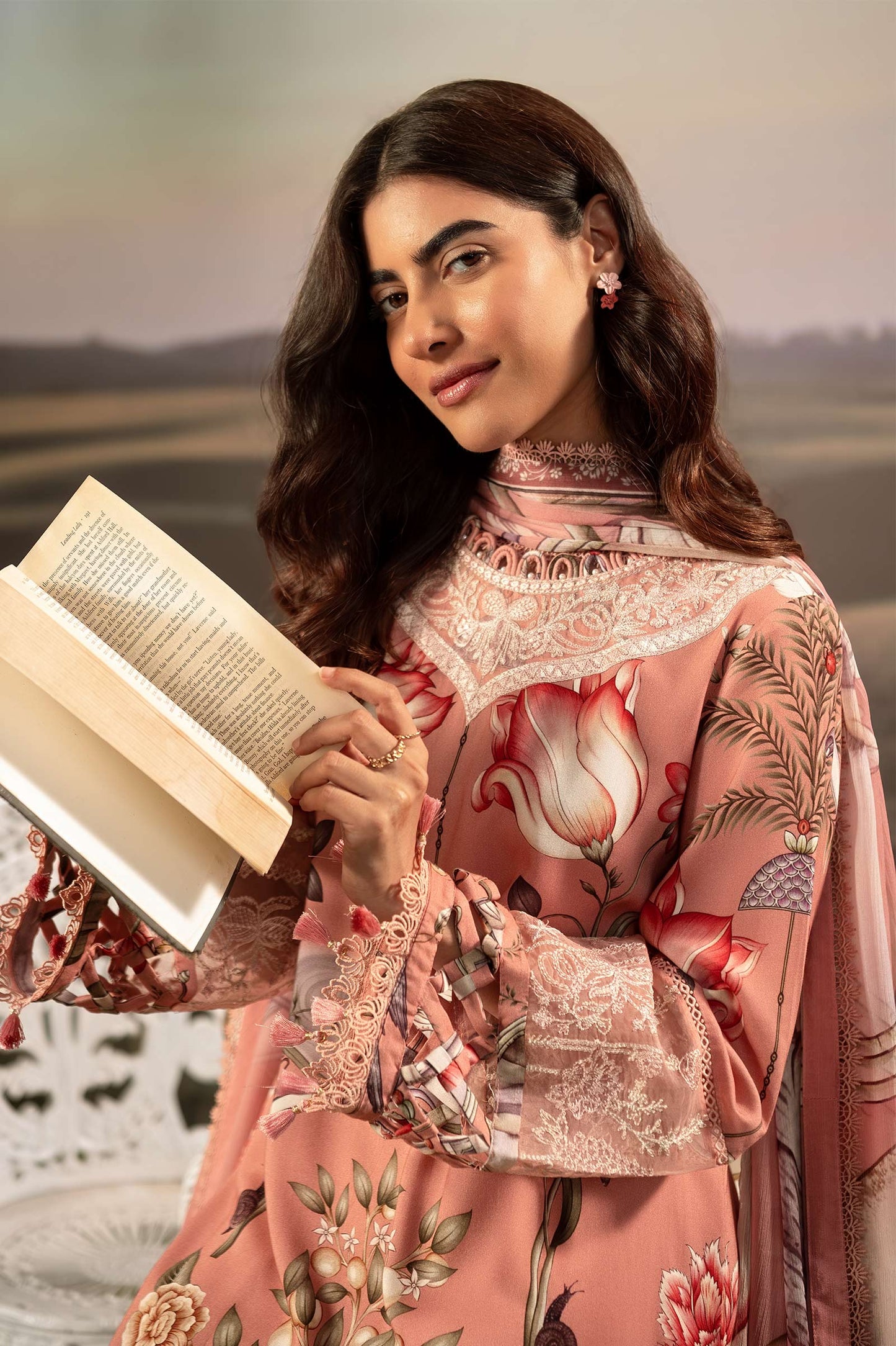 M. Basic by MARIA. B. 3 Pc Unstitched Embroidered Arabic Lawn Suit | MB-PFUS25-04B
