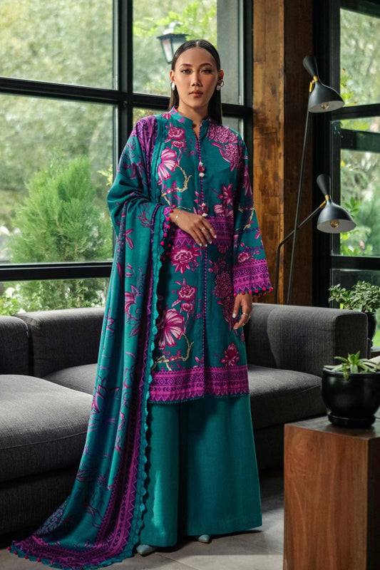 3 Pc Unstitched Printed Khaddar Suit | 503-B