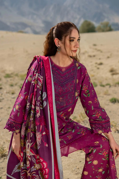 3 Pc Unstitched Printed Khaddar Suit | 505-A