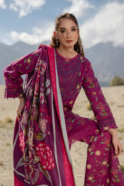 3 Pc Unstitched Printed Khaddar Suit | 505-A