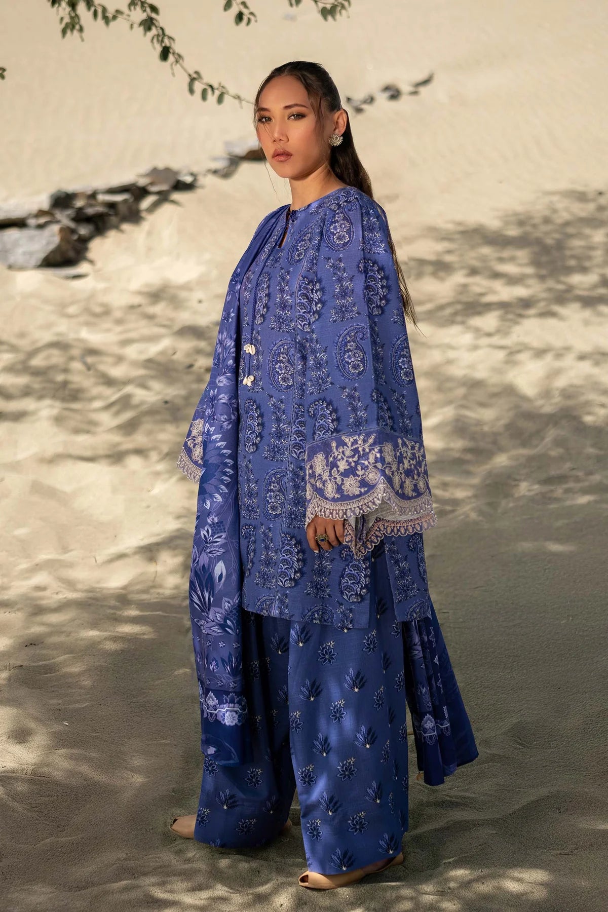 3 Pc Unstitched Printed Khaddar Suit | 508-A