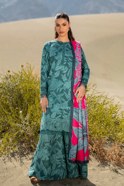 3 Pc Unstitched Printed Khaddar Suit | 509-A