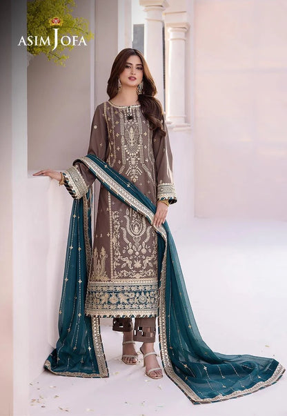 AJCF-30 EMBROIDERED CHIFFON 3 PCS